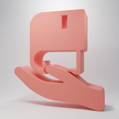 Pembe Kitap bağış ikonu pembe arka planda izole edilmiş. Minimalizm kavramı. 3 Boyutlu resimleme.