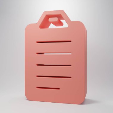 Pink To do list or planning icon isolated on pink background. Minimalism concept. 3D render illustration.
