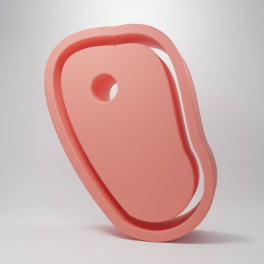 Pembe et ikonu pembe arka planda izole edilmiş. Minimalizm kavramı. 3 Boyutlu resimleme.