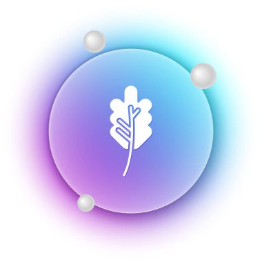 Beyaz Yaprak simgesi beyaz arkaplanda izole edildi. İşaret bırakıyor. Taze doğal ürün sembolü. Mavi ve mor eğimli çember arkaplan. Vektör.