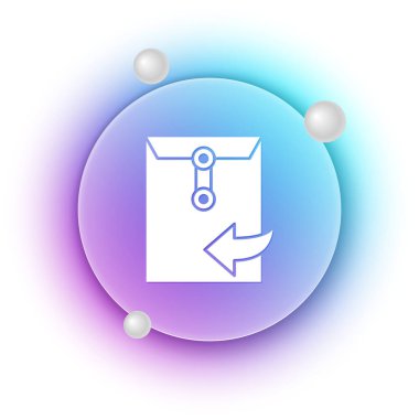 Beyaz Zarf simgesi beyaz arkaplanda izole edildi. Mesaj konsepti alındı. Yeni, e-posta gelen mesaj, SMS. Posta servisi. Mavi ve mor eğimli çember arkaplan. Vektör.