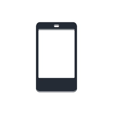 Siyah Akıllı Telefon, beyaz arkaplanda izole edilmiş bir cep telefonu simgesi. Vektör.