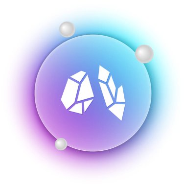 Beyaz arkaplanda izole edilmiş Beyaz Sihirli Taş simgesi. Fantezi kristali. Maç için mücevher. Mavi ve mor eğimli çember arkaplan. Vektör.