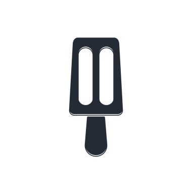 Siyah dondurma beyaz arka planda izole edilmiş bir çubuk ikonu. Güzel sembol. Vektör.