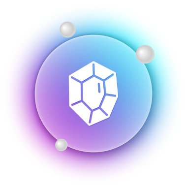 Beyaz arka planda izole edilmiş Beyaz Mücevher taşı simgesi. Mücevher sembolü. Elmas. Mavi ve mor eğimli çember arkaplan. Vektör.