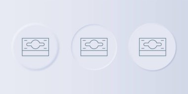 Grey Stacks kağıt para ikonu gri arka planda izole. Para desteleri. Para birimi. Kare düğmelere simgeleri yerleştir. Vektör.