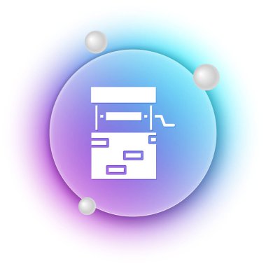 Beyaz Kuyu simgesi beyaz arkaplanda izole edildi. Mavi ve mor eğimli çember arkaplan. Vektör.