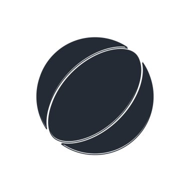 Siyah plaj topu simgesi beyaz arkaplanda izole edildi. Vektör.