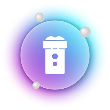 White Vagina masturbator icon isolated on white background. Sex toy for man. Blue and purple gradient circle background. Vector.