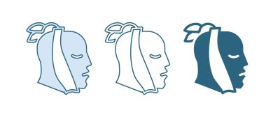 Mavi Diş Ağrısı simgesi beyaz arkaplanda izole edildi. Vektör.