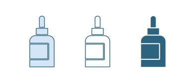 Mavi Krem ya da losyon kozmetik tüp ikonu beyaz arka planda izole edilmiş. Kadınlar için vücut bakım ürünleri. Vektör.