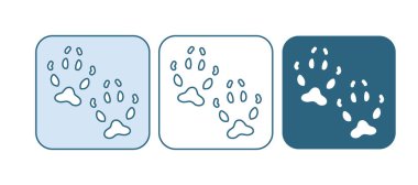 Mavi Tilki patisi ayak izi simgesi beyaz arkaplanda izole edildi. Vektör.