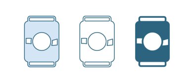 Mavi Bira kutusu simgesi beyaz arkaplanda izole edildi. Vektör.