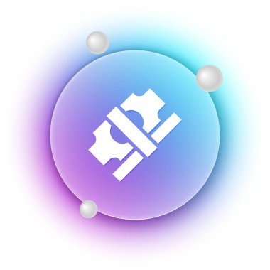 White Stacks kağıt para para ikonu beyaz arka planda izole. Para desteleri. Para birimi. Mavi ve mor eğimli çember arkaplan. Vektör.