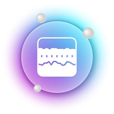 Beyaz zemin katmanları simgesi beyaz arkaplanda izole edildi. Mavi ve mor eğimli çember arkaplan. Vektör.