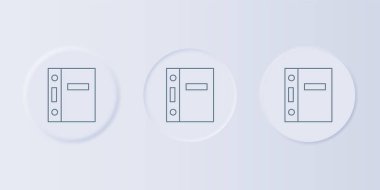 Gri Ofis dosyaları ve belge simgeleri gri arka planda izole edildi. Ofis dosyaları. Dosya arşivleme işareti. Kare düğmelere simgeleri yerleştir. Vektör.