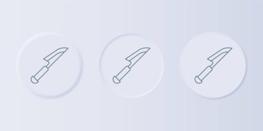 Gri Bıçak simgesi gri arkaplanda izole edildi. Çatal bıçak sembolü. Kare düğmelere simgeleri yerleştir. Vektör.