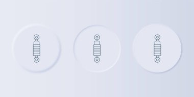 Gri arka planda gri şok emici ikonu izole edildi. Kare düğmelere simgeleri yerleştir. Vektör.