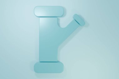 Mavi Sanayi metalik boru ikonu mavi arka planda izole edildi. Tesisat boru hattının farklı şekillerde parçaları. Minimalizm kavramı. 3 Boyutlu resimleme.