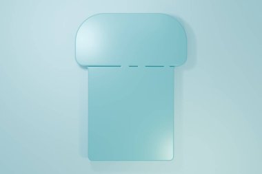 Mavi arkaplanda mavi paskalya pastası simgesi var. Mutlu Paskalyalar. Minimalizm kavramı. 3 Boyutlu resimleme.