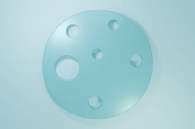 Mavi Gezegen Mars simgesi mavi arkaplanda izole edildi. Minimalizm kavramı. 3 Boyutlu resimleme.