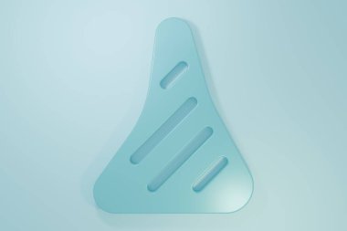 Mavi arka planda mavi biftek ikonu var. Minimalizm kavramı. 3 Boyutlu resimleme.