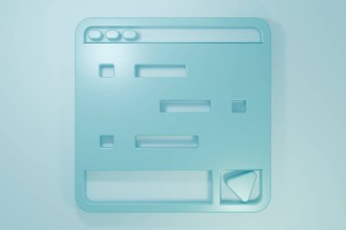 Blue New chat messages notification on laptop icon isolated on blue background. Smartphone chatting sms messages speech bubbles. Minimalism concept. 3D render illustration.