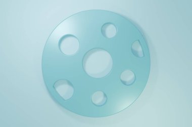 Blue Full moon icon isolated on blue background. Cloudy night sign. Sleep dreams symbol. Night or bed time sign. Minimalism concept. 3D render illustration.