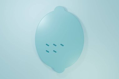 Mavi arkaplanda mavi limon simgesi izole edildi. Minimalizm kavramı. 3 Boyutlu resimleme.