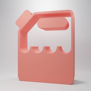 Pembe arka planda izole edilmiş benzin ikonu için pembe kutu. Dizel gaz ikonu. Minimalizm kavramı. 3 Boyutlu resimleme.