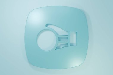 Mavi arka planda mavi boks eldiveni simgesi izole edildi. Minimalizm kavramı. 3 Boyutlu resimleme.