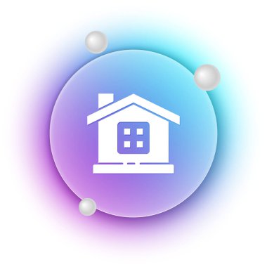 Beyaz Saray simgesi beyaz arkaplanda izole edildi. Ev sembolü. Mavi ve mor eğimli çember arkaplan. Vektör.