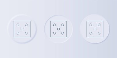 Grey Game dice icon isolated on grey background. Casino gambling. Set icons in square buttons. Vector.