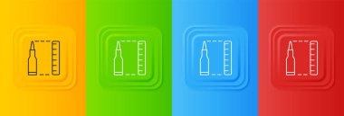 Beyaz Kurşun simgesi renkli arkaplanda izole edildi. Kare düğmelere simgeleri yerleştir. Vektör.