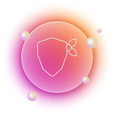 Beyaz vandal simgesi beyaz arkaplanda izole edildi. Turuncu ve pembe eğimli çember arka planı. Vektör.