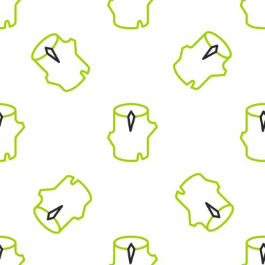 Ahşap çizgi simgesi beyaz arkaplanda izole edilmiş kusursuz desen. Yakacak odun yığını. Vektör.