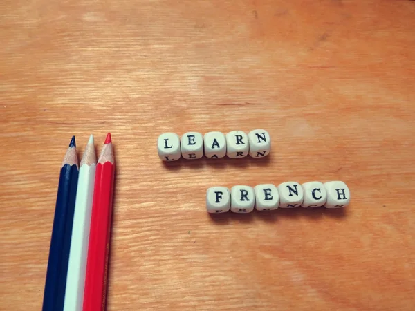 Bildeperler - Lær deg franske og fargede blyanter – stockfoto