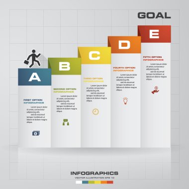 Adım adım için vektör Şablon / 5 adım grafik veya Web sitesi düzeni.
