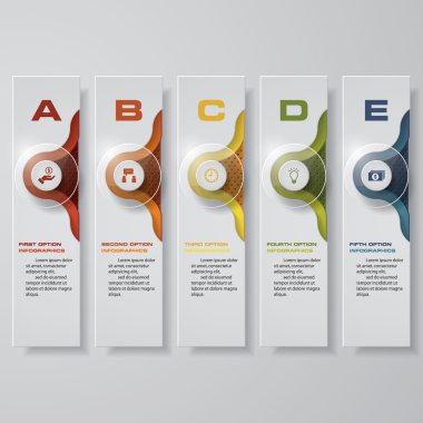 Tasarım temiz sayı afiş şablonu. 5 adım. Vektör.