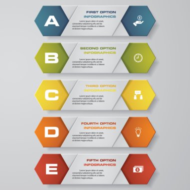 Tasarım temiz sayı afiş şablonu. 5 adım. Vektör.