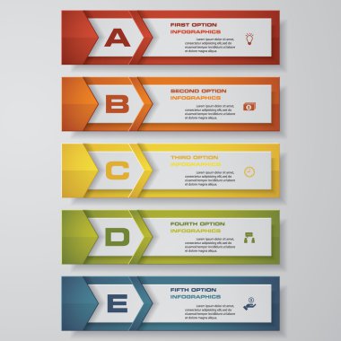 Tasarım temiz sayı afiş şablonu. 5 adım. Vektör.