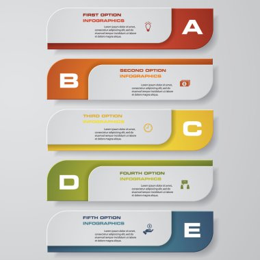 Tasarım temiz sayı afiş şablonu. 5 adım. Vektör.