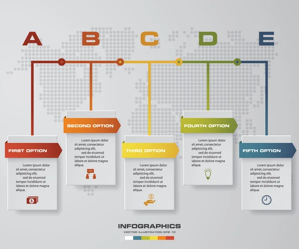 Infográfico de linha do tempo 5 passos modelo de design vetorial . — Vetor de Stock