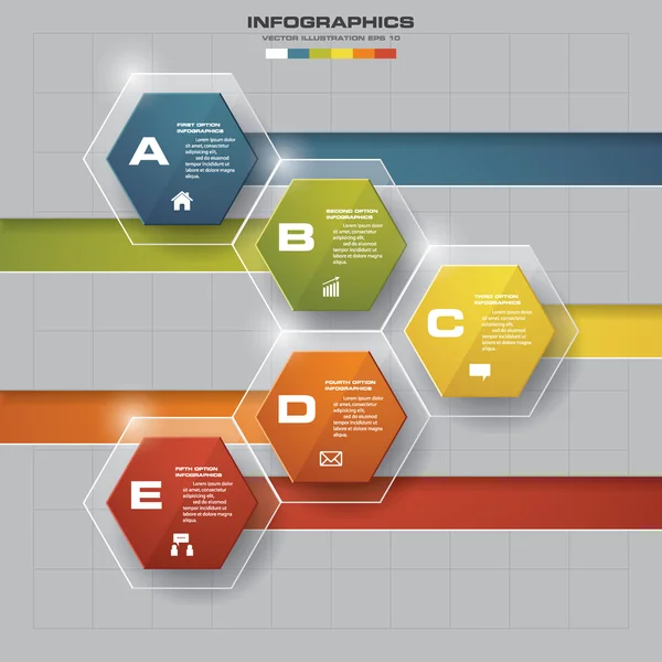 Soyut 5 adım infographis öğeler.