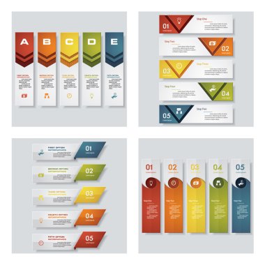 4 tasarım şablonu/grafik veya Web sitesi düzeni topluluğu. Vektör arka plan.