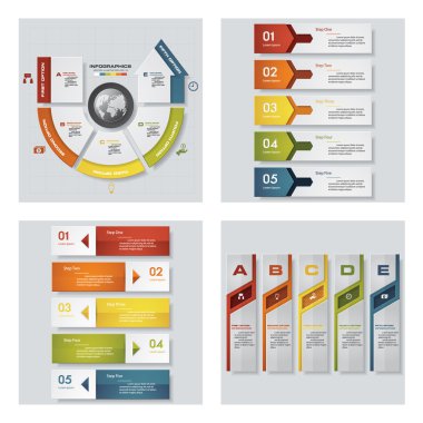 4 tasarım şablonu/grafik veya Web sitesi düzeni topluluğu. Vektör arka plan.