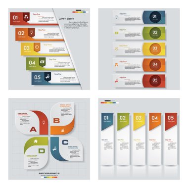 4 tasarım şablonu/grafik veya Web sitesi düzeni topluluğu. Vektör arka plan.
