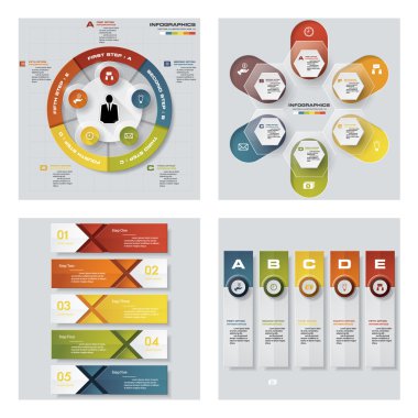 4 tasarım şablonu/grafik veya Web sitesi düzeni topluluğu. Vektör arka plan.