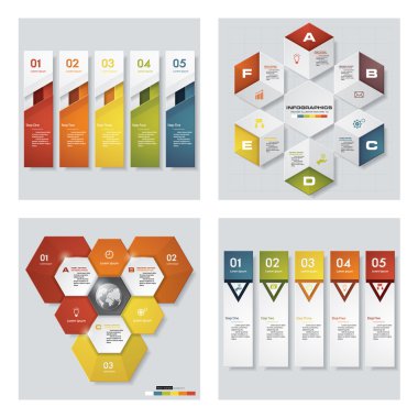 4 tasarım şablonu/grafik veya Web sitesi düzeni topluluğu. Vektör arka plan.