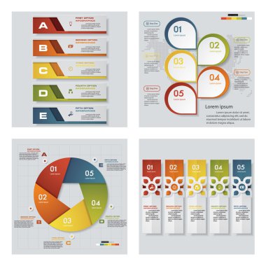 4 tasarım şablonu/grafik veya Web sitesi düzeni topluluğu. Vektör arka plan.